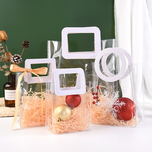 Wholesale PVC <b>Gift</b> <b>Bag</b> Clear Transparent Custom Logo Tote <b>Bag</b> with Leather/Round Handle Optional - Product Image 6