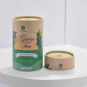 Kunden spezifische Luxus-Lebensmittel qualität Zylinder Box Tee Verpackung Bio Soja Tinte roten Tee Geschenk verpackung Papier röhre