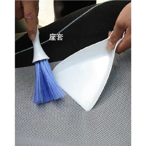 Brosse de nettoyage intérieur de voiture bleue et blanche en PP, brosse à poussière pour tableau de bord et aérateurs, pour usage automobile - Product Image 2