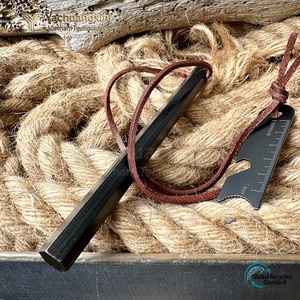Ferrocerium Rod With Scraper Blade Metal <b>Fire</b> <b>Starter</b> Outdoor Survival Ignition Tool Brown Leather Lanyard Included - Product Image 6