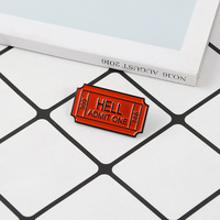 Großhandel Metall-Cartoon-Pins Souvenir Hölle-Eintrittskarte Brosche Niedliche 666 HELL ADMIT ONE Kreative Anstecknadel für Jacken & Taschen