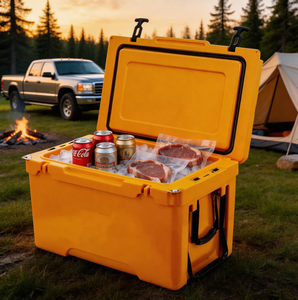 Maßgefertigter 115qt Hochleistungs-Rollkühler Rotationsgeformte Isolierte Eisbox 5 Tage Eishaltbarkeit Auslaufsicher für Outdoor Camping Angeln - Product Image 1