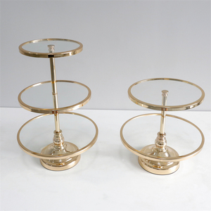 ZK230152 personnalisé 3 niveaux métal verre mariage Dessert fruits Snack Cupcake gâteau marbre élégant Dessert support pour thé - Product Image 3