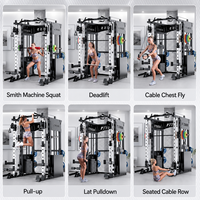 Rack de musculation multifonctionnel Smith pour usage domestique, idéal pour l'entraînement de force et la musculation, combo squat et développé couché