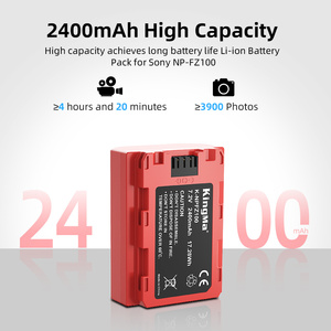 แบตเตอรี่กล้อง KingMa 2400mAh รุ่น NP-FZ100H ความจุสูง สำหรับกล้อง <span class=keywords><strong>SONY</strong></span> A9/A7R <span class=keywords><strong>MARK</strong></span> <span class=keywords><strong>3</strong></span>/<span class=keywords><strong>A7</strong></span> <span class=keywords><strong>MARK</strong></span> <span class=keywords><strong>3</strong></span> แบตเตอรี่แบบชาร์จได้ NP FZ100 - Product Image 2