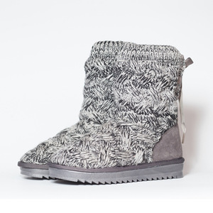 Stivali da Neve Alti da <span class=keywords><strong>Donna</strong></span> in Maglia con Fiocco, Caldi e Felpati, <span class=keywords><strong>Stivaletti</strong></span> Invernali Antiscivolo con Suola Piatta, Scarpe alla Moda in Misto Lana - Product Image 2