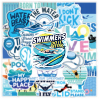 50 Pegatinas Motivacionales para Atletas de Natación, Calcomanías de Vinilo con Diseño Deportivo, Pegatinas Impermeables para Regalo de Equipo de Natación