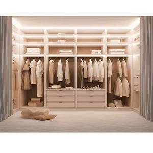 Prix d'usine – Organisateur de vêtements en bois pour <span class=keywords><strong>chambre</strong></span> à coucher, design moderne personnalisé, pour maison et hôtel, <span class=keywords><strong>avec</strong></span> rideaux, résistant à l'humidité et écologique - Product Image 2