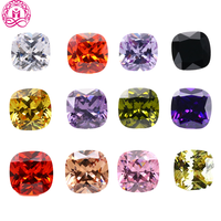 En stock – Pierres CZ à taille spéciale, forme coussin, taille feu d'artifice, couleur rose violet, zircone cubique synthétique traitée thermiquement pour bijoux