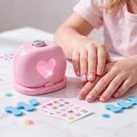 Ensemble de manucure pour enfants, table de maquillage avec miroir, autocollants, jeu de salon de beauté, cadeau pour filles