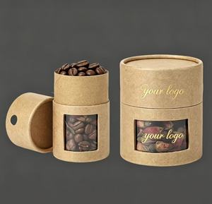 Tea Coffee Safe Visual <b>Window</b> Food Cylindrical Paper Can, Moisture-Proof Child-Resistant Buckle Paper Tube - Product Image 4