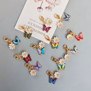 Cross-border Hot-selling Alloy Colorful Chrysanthemum Butterfly Pendant Keychain Bag Pendant <b>Light</b> Small Items Stock Wholesale - Product Image 1