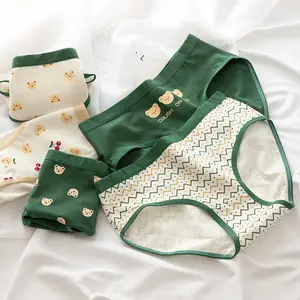 Green Cotton Teen Girls Lovely Cute Cheap Underwear