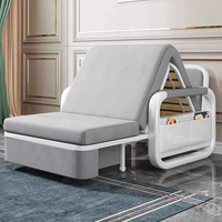 Canapé-lit moderne multifonctionnel en tissu, ensemble de chaises pliantes modulaires, canapé-lit en éponge pour salon avec structure métallique