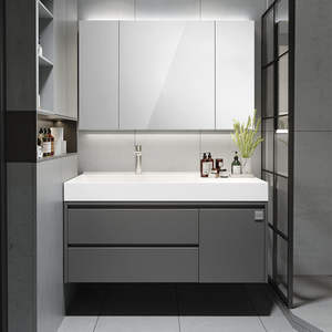 Mueble de Baño Moderno con Espejo Inteligente y Acabado Lacado, Gabinete de Pared Impermeable de MDF y Madera Contrachapada con Lavabo - Product Image 3