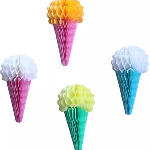 Festive Green Mini Paper Honeycomb Christmas <b>Tree</b> Tabletop Decor With Star <b>Topper</b> For Holiday Party Home Display - Product Image 2