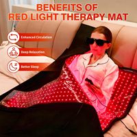 Couverture Laser AQSHE 6 longueurs d'onde 630 660 830 850 940 1064nm, Thérapie par Lumière Rouge LED, Lit Infrarouge Triple 7896 Puces, Pod Corporel Complet