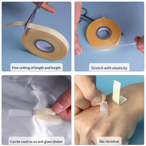 인모 레이스 프론트 가발, 투피스 양면 CC 카운터 테이프 폴리에스터 헤어 익스텐션 도구 - Product Image 2