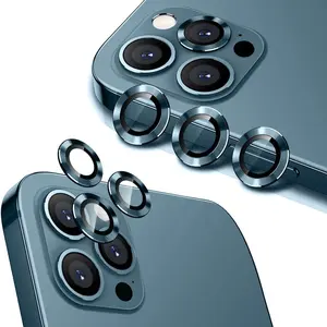 ตัวป้องกันหน้าจอเลนส์กล้องสีสำหรับ iPhone 11,ตัวป้องกันเลนส์ห่วงโลหะสำหรับ iPhone 12 13 Pro Max
