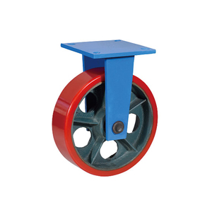 Ruota girevole da 2 tonnellate da 8 pollici di colore rosso, Super pesante, con bloccaggio fisso, ruote - Product Image 5