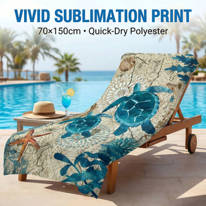 Telo <span class=keywords><strong>Mare</strong></span> Lusso Personalizzabile con Logo, in Poliestere Microfibra, Asciugatura Rapida, Anti-Sabbia, Grande, Stampa Tartaruga Marina, 250gsm, per Bambini - Product Image 2