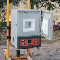 Horno de Mufla Eléctrico de 1700 Grados, Horno de Mufla de Fibra Cerámica, Horno de Mufla Industrial con Bomba de Extracción
