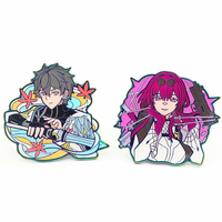 Épingles de revers personnalisables en métal émaillé fin, sans minimum de commande, avec logo personnalisé, support en carton souple, badge tendance