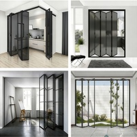 Puerta Plegable de Vidrio de Diseño Francés Elegante, Personalizada, Resistente al Viento y al Agua, para Villa o Apartamento, Interior de Alta Gama, Garantía de 5 Años