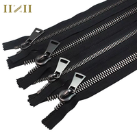 Veste Homme Extra-Large Haute Qualité Style Européen Personnalisé 10 #15 #20 # Platine Grandes Dents Double Extrémité Ouverte avec Fermeture Éclair Métallique