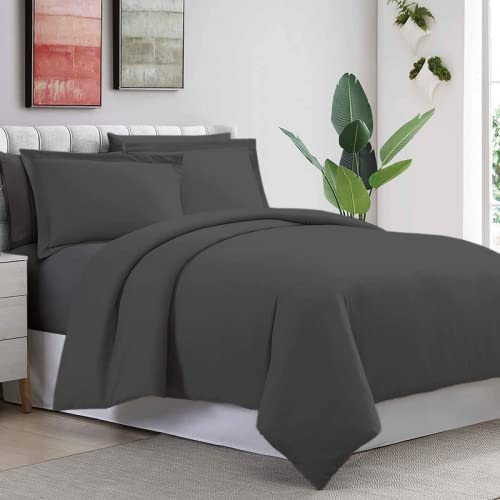 Пододеяльник серого цвета для обычной кровати королевского размера, египетское стеганое одеяло с застежкой-молнией