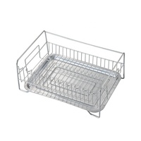Égouttoir à vaisselle en fil métallique massif antirouille avec bac de récupération intégré, panier de rangement pour vaisselle, support pour bols et tasses pour comptoir de cuisine domestique