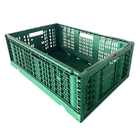 Caisse Pliable en Plastique pour Supermarché, Caisse à Légumes Empilable pour l'Agriculture, Panier de Rangement Pliant en Plastique