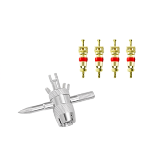 Jeu de clés pour valves de pneus, 5 pièces, kit d'outils d'installation et de démontage de valves TPMS, métal, réparation automobile - Product Image 1