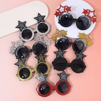 Lunettes de soleil étoiles scintillantes pour le Nouvel An, accessoires amusants pour photos de réveillon, idéales pour les fêtes et décorations de festival