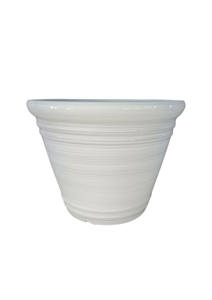 Glänzender Tiefblauer Gerippter Kunstharz-Blumentopf Großer Durchmesser Innen- und Außenbereich Garten-Pflanzgefäß für Stilvolle Wohnraumdekoration - Product Image 2