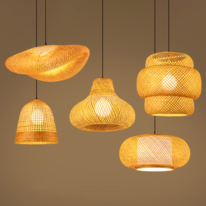 Handmade Dệt Mặt Dây Chuyền Đèn Nhà Hàng Trung Quốc Trang Trí Chiếu Sáng E27 Bóng Đèn Tre Đèn Chùm Sáng Tạo Mây Mặt Dây Chuyền Ánh Sáng - Product Image 1