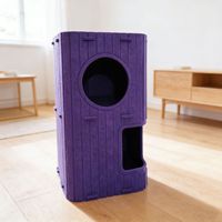 Maison pour chat en feutre double couche, vente en gros, 2 étages, grotte verticale pour chat, lit pour chat détachable, abri fermé pour chat d'intérieur, OEM ODM