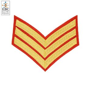 OEM personalizado hecho a mano rango Chevron parche corona brillante oro raya tela bordada expertos sastres Outfitters - Product Image 5