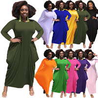 Robes décontractées élégantes pour femmes, grandes tailles L-5XL, nouvelle collection 2026, design populaire, manches longues amples, style maxi