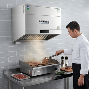 <span class=keywords><strong>Hotte</strong></span> de <span class=keywords><strong>cuisine</strong></span> murale compacte sans conduit en acier inoxydable avec filtre à déflecteur pour café, snack-bar, friture et cuisson sur plancha - Product Image 1