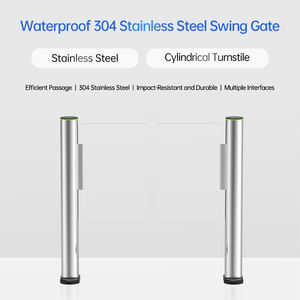 Portails tourniquets à cylindre pivotant en acier inoxydable 304, à fonctionnement silencieux, pour entrée extérieure, avec logo personnalisé, pour écoles - Product Image 5