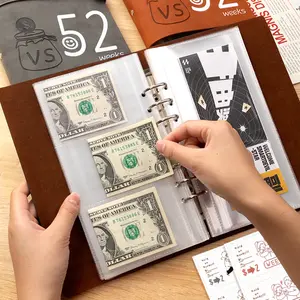 새로운 Pu 커버 52 주 돈 저축 도전 책 도매 멋진 예산 플래너 봉투 하이 퀄리티 연인 저널