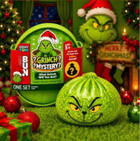 Jouet Squishy Grinch Lumineux dans le Noir, Jouet Sensoriel Anti-Stress à Rebond Lent pour Enfants, Cadeau de Noël Mystère