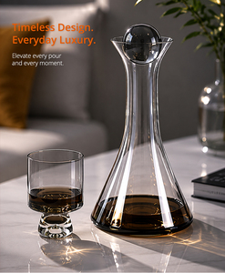 Ensemble de <span class=keywords><strong>carafe</strong></span> <span class=keywords><strong>à</strong></span> <span class=keywords><strong>whisky</strong></span> en <span class=keywords><strong>cristal</strong></span> gris fumé nordique de luxe avec 4 verres <span class=keywords><strong>à</strong></span> base lourde <span class=keywords><strong>Carafe</strong></span> géométrique pour cadeau de bar - Product Image 3