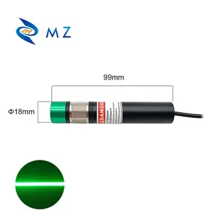 Hassas üç boyutlu görüntüleme için ayarlanabilir Foucisng D18mm 520nm 30mw Powell Lens yeşil hat lazer yapılandırılmış işık lazer