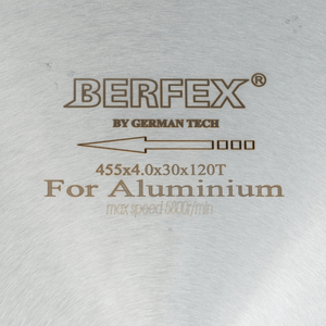 Fábrica de alta calidad al por mayor 455x4,4-4,0x25,4-30x120T hoja de sierra TCT para cortar Metal hoja de sierra de corte de aluminio - Product Image 5