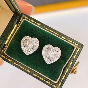 Xinfly 0.30CT Wholesale Wedding Fashion Jewelry Natural Diamond Heart Shape 18K Pure <b>Stud</b> Earring - Product Image 2