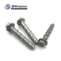 Vis d'ancrage pour maçonnerie à filetage grossier M6 M8 M10 M12 en acier zingué GW, vis à béton