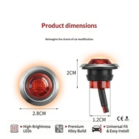 Vente flash : Feu de position latéral chromé 2,8 cm, 12 V/24 V, mini feu de position latéral rond à LED haute luminosité pour camions Scania et remorques