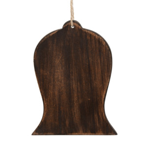 Set fatto a mano di quattro campane in legno marrone a forma di palla di natale e albero ornamenti di natale Set di ornamenti - Product Image 5